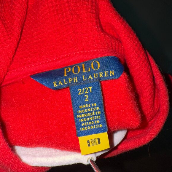 Ralph Lauren Toddler Girl Red Hoodie Dress with Plaid Skirt (2T) - Picture 4 of 6